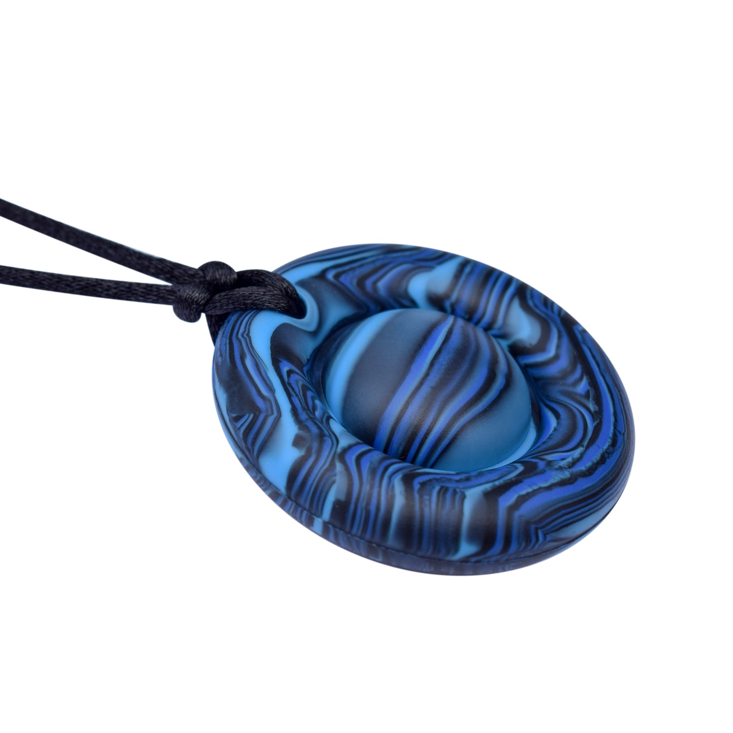 Side view of wavy navy push pop bubble fidget sensory  toy.