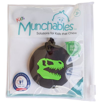 Munchables Dino Skull Chew Necklace in Reusable Package