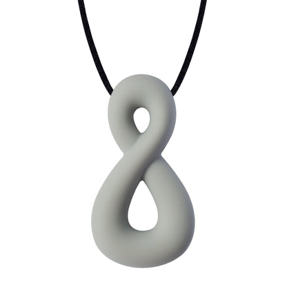 Infinity Shaped Adult Chew Necklace in grey