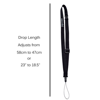 Lanyard adjusts from 18.5-23" drop length