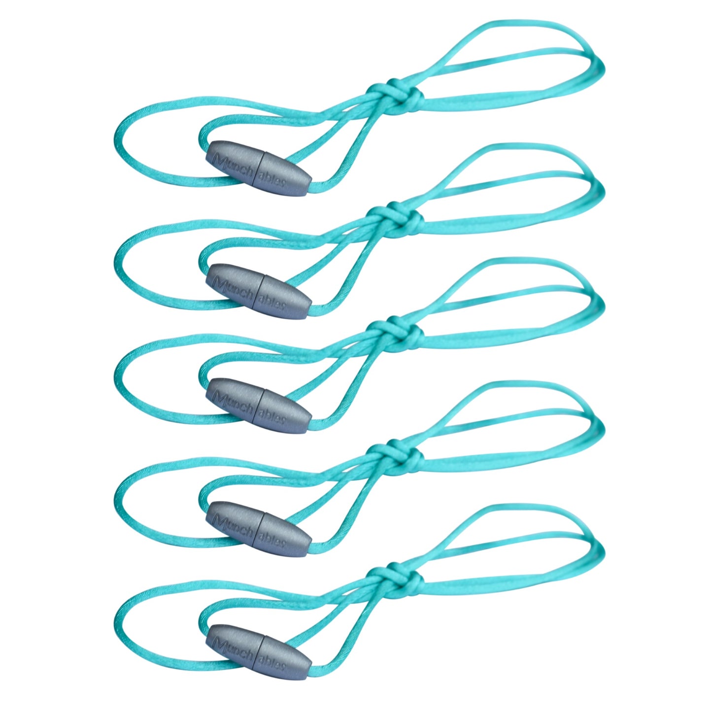 Munchables Replacement Lanyards for Chew Necklaces - Set of 5 Aqua